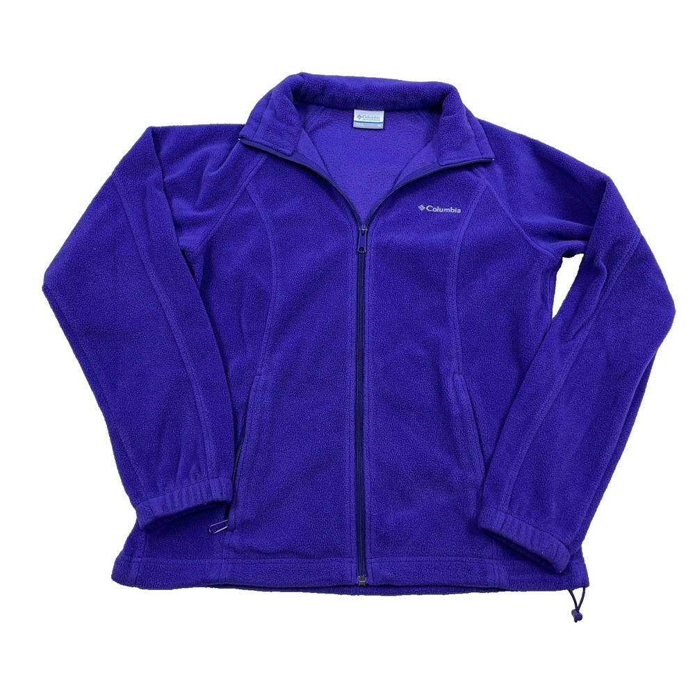 Columbia Jacket Women Medium Purple Fleece Full Zip‎ Brenton Springs Hiking A25